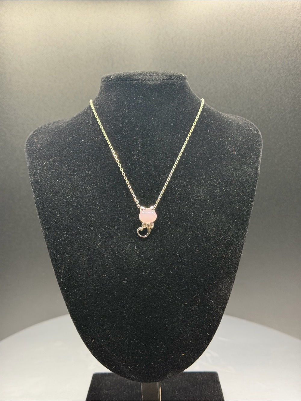 Rose Pink Cat Pendant Necklace for Women